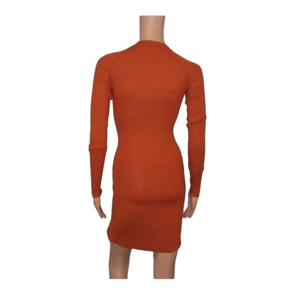 ALIX NYC Pratt Burnt Orange Cutout Long Sleeve Bodycon Mini Dress Size S NWT - Picture 15 of 16